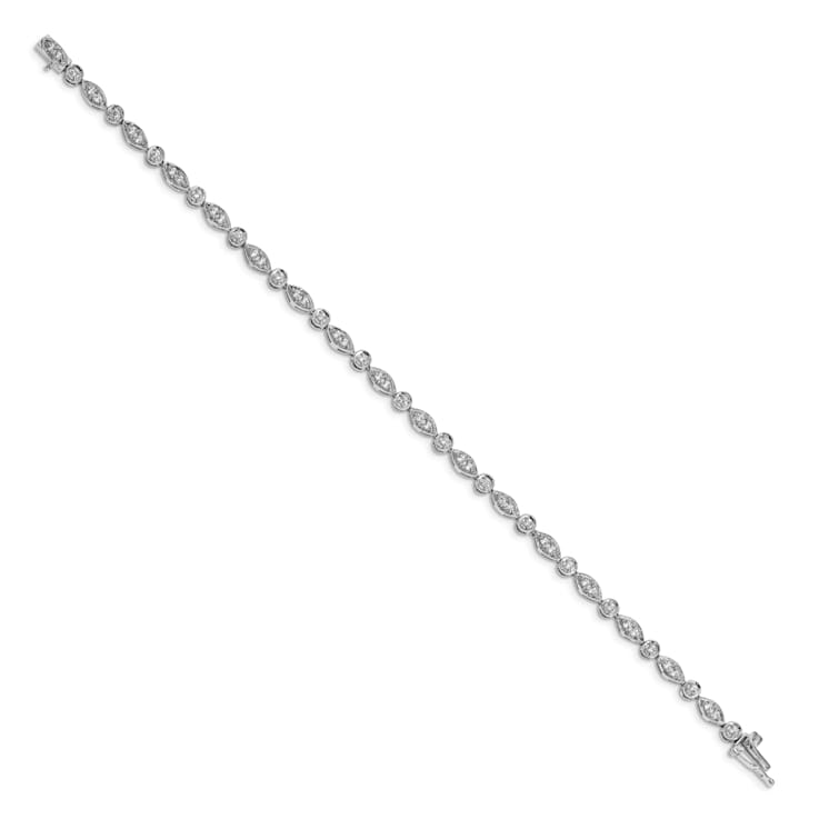Rhodium Over 14k White Gold Diamond Bracelet