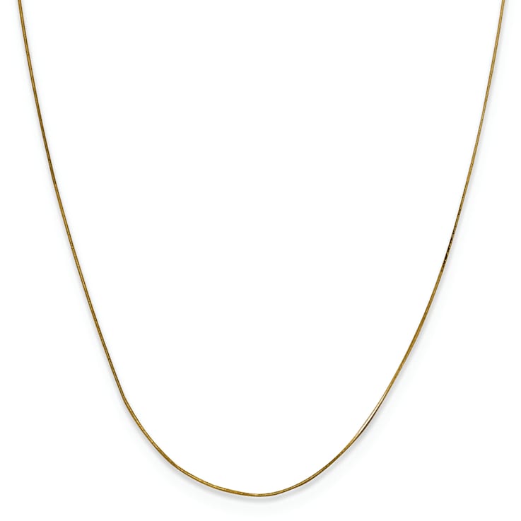 14K Yellow Gold 0.5mm Octagonal Snake Chain Necklace