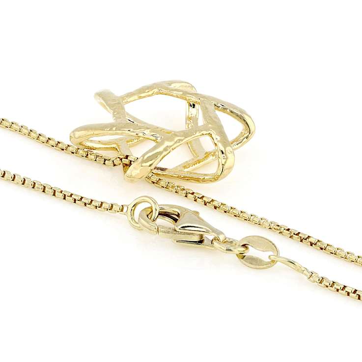 Star Of David Pendant Necklace In 14K Gold Over Sterling Silver