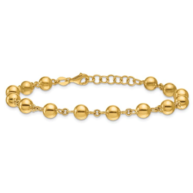 14K Yellow Gold 6mm Bead 7.5-inch Bracelet