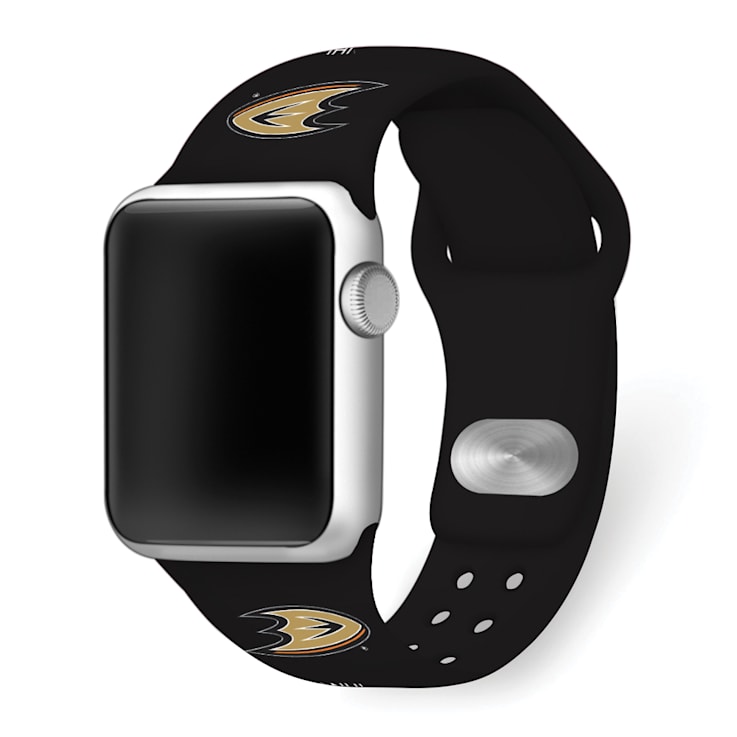 Gametime NHL Anaheim Ducks Black Silicone Apple Watch Band (38/40mm
M/L). Watch not included.