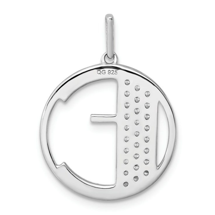 14K White Gold Gatsby Diamond Initial E Charm