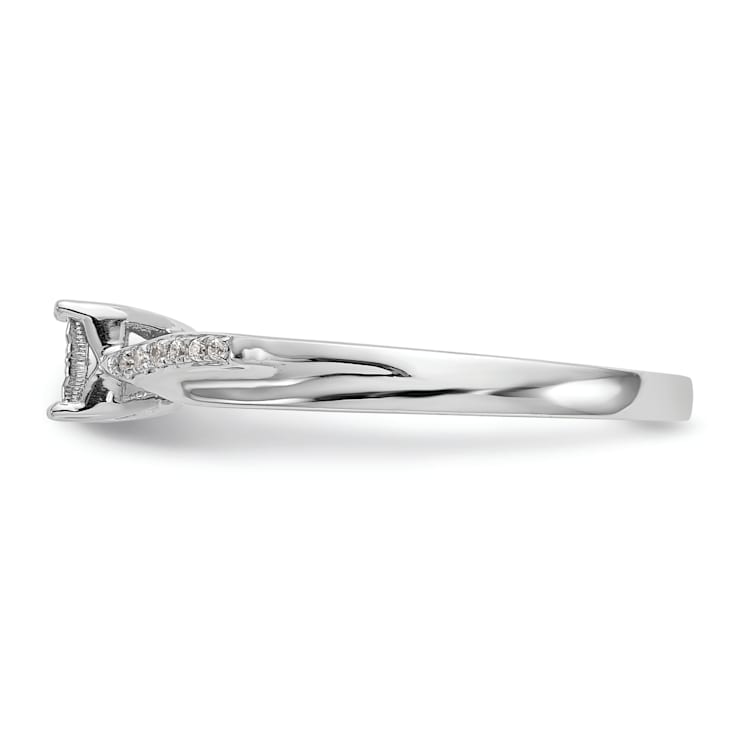Rhodium Over 14K White Gold First Promise Diamond Promise/Engagement
Ring 0.05ctw