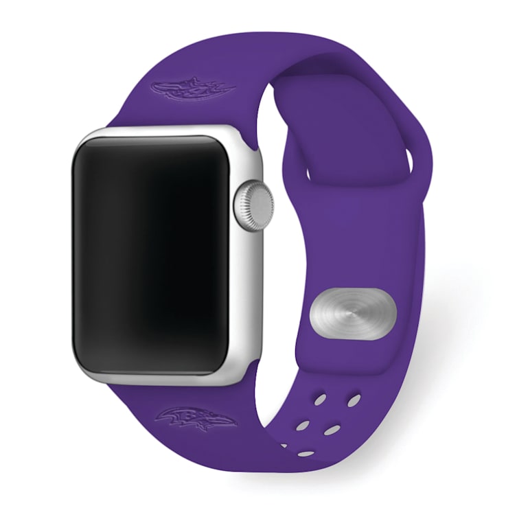 Gametime Baltimore Ravens Debossed Silicone Apple Watch Band 38