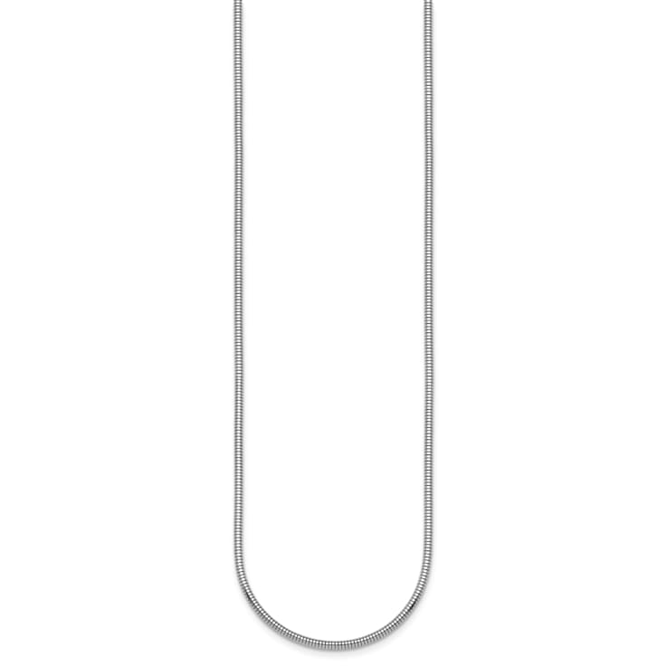 Rhodium Over Sterling Silver 1.6mm Snake 20 Inch Chain