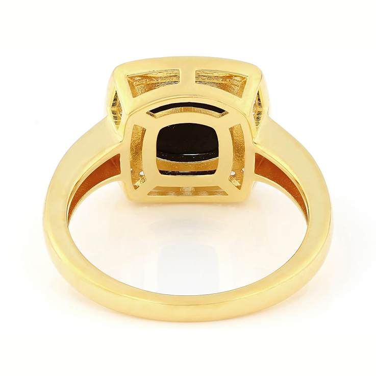 Australian Opal Triplet And White Zircon Ring In 18K Gold Over Sterling
Silver 2.19ctw