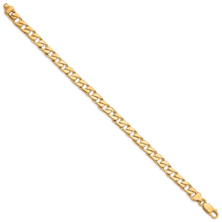 14K Yellow Gold 6.5mm Hand-Polished Fancy Link Bracelet