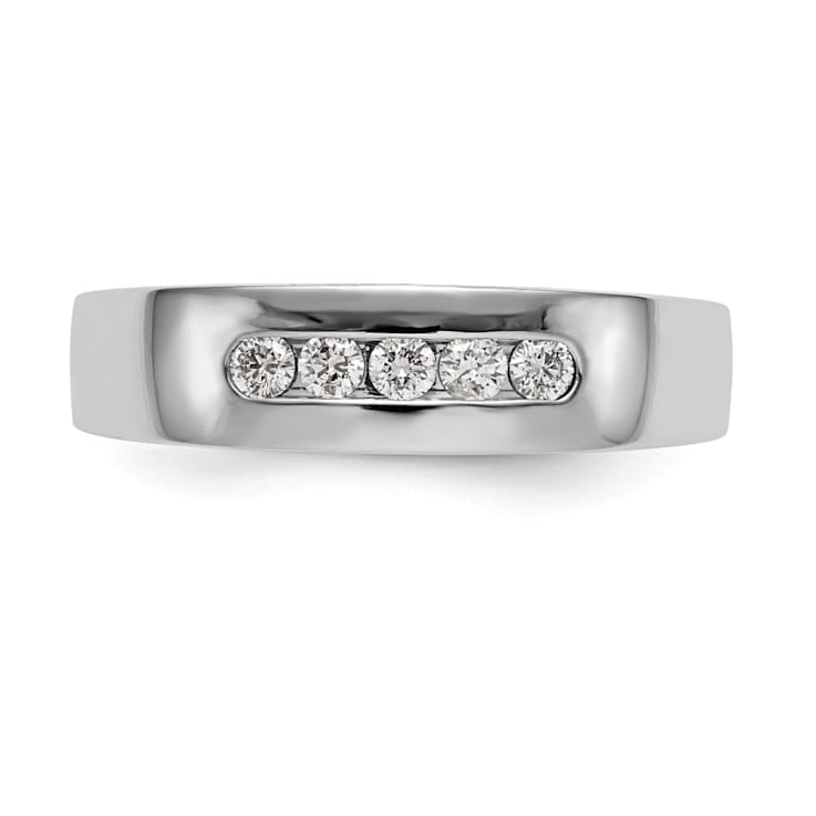 Rhodium Over 14K White Gold Lab Grown Diamond SI1/SI2, G H I, 5-Stone
Men's Channel Band