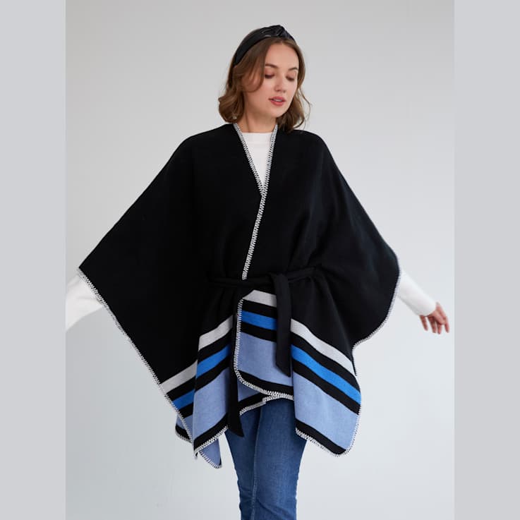 Shiraleah Twila Belted Cape, Black