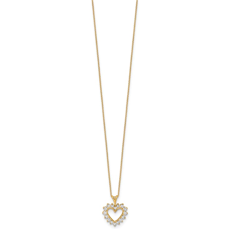 14K Yellow Gold Lab Grown Diamond VS/SI GH, Heart Pendant Necklace