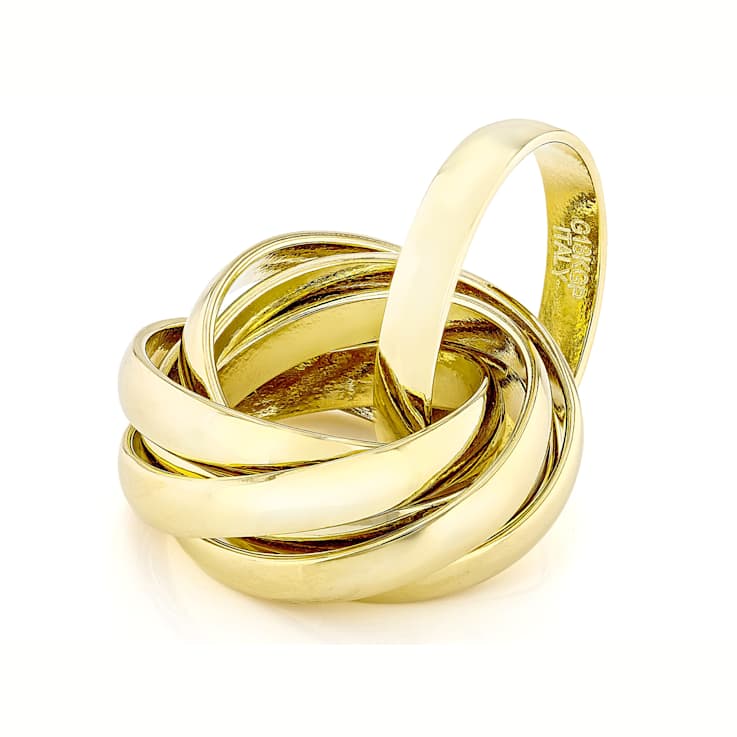 Rolling Band Ring In 18K Gold Over Bronze