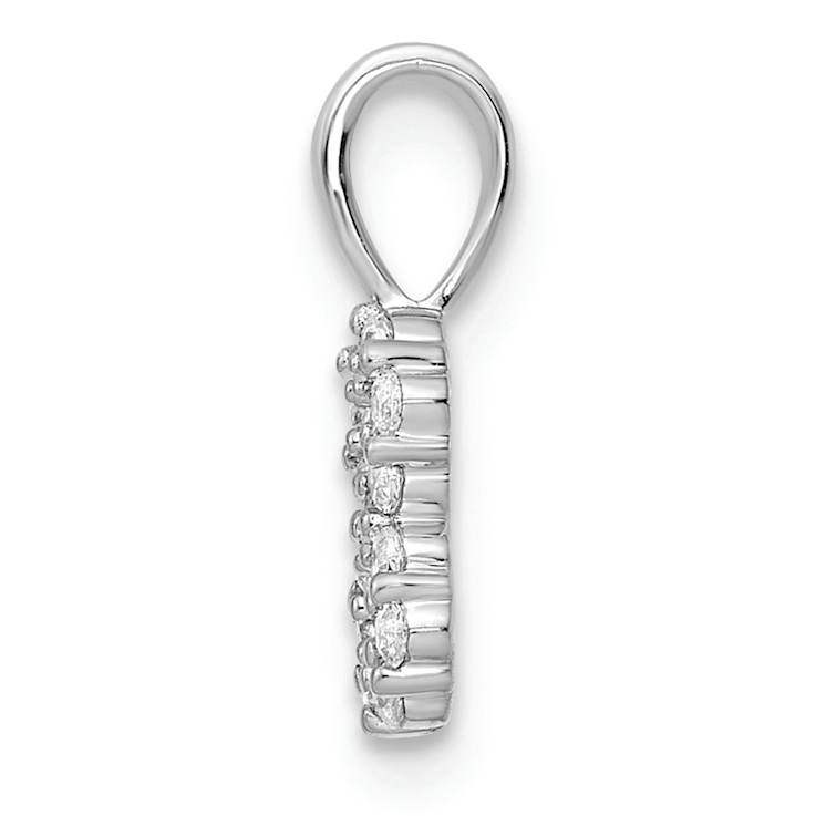 Rhodium Over 14k White Gold Diamond Number 8 Pendant