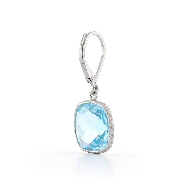 Sky Blue Topaz Rhodium Over Sterling Silver Earrings 12.00ctw