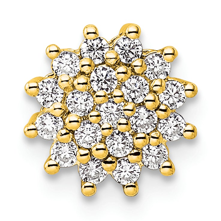 14K Yellow Gold Lab Grown Diamond SI1/SI2, G H I, Cluster Chain Slide
Pendant 0.28ctw
