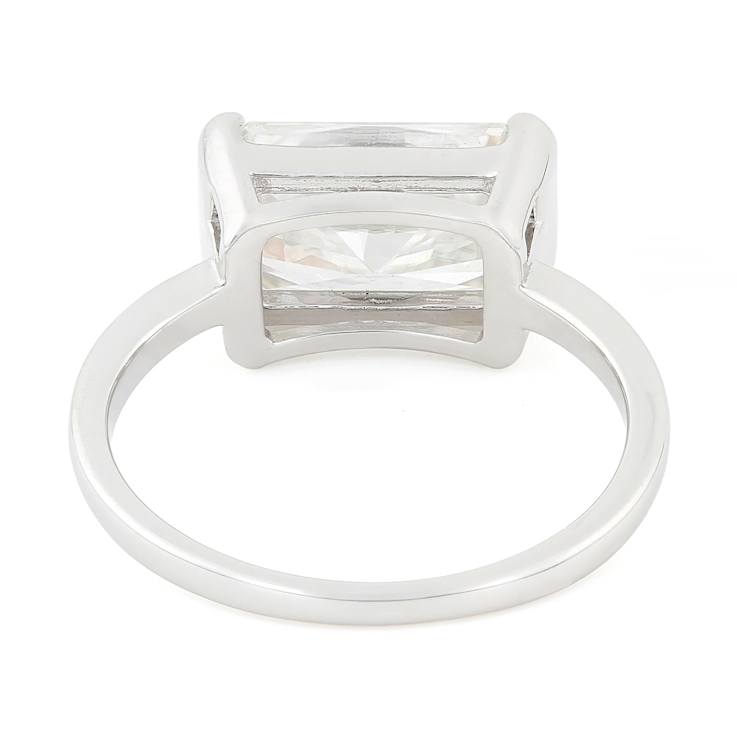 Moissanite Radiant-Cut Solitaire Ring In Platinum-Enhanced Sterling
Silver 4.00ctw Diamond Equivalent Weight