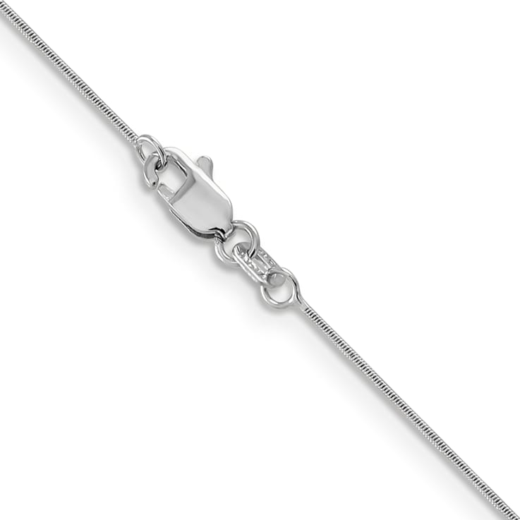 14K White Gold 0.6mm Round Snake Chain Necklace