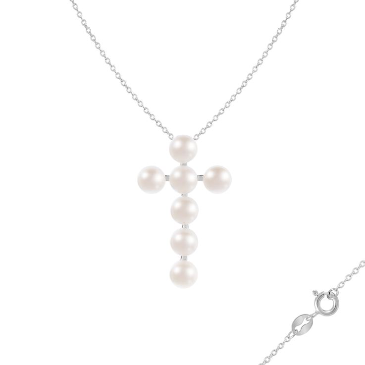 6.5-7mm Button White Cultured Freshwater Pearl Rhodium Over Sterling
Silver Pendant