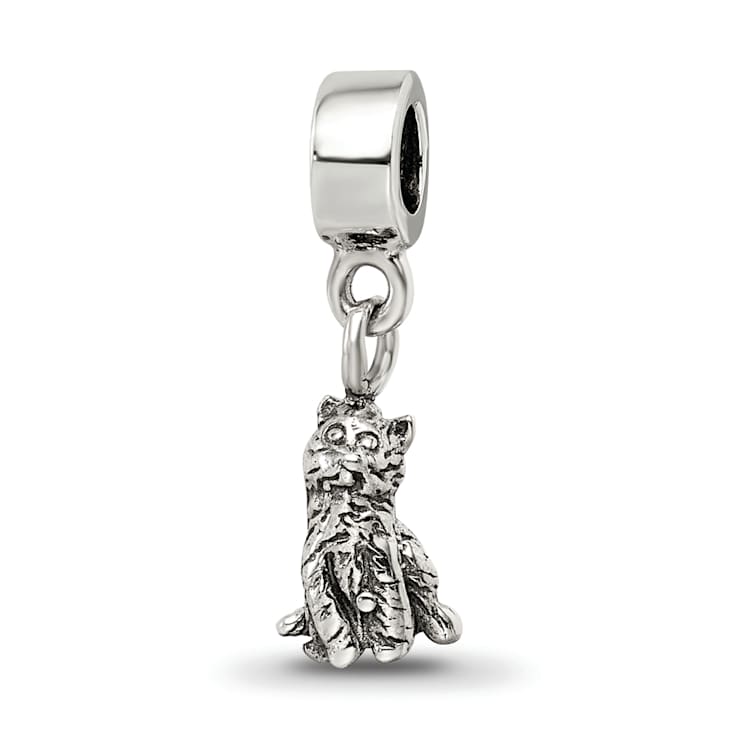 Sterling Silver Cat Dangle Bead
