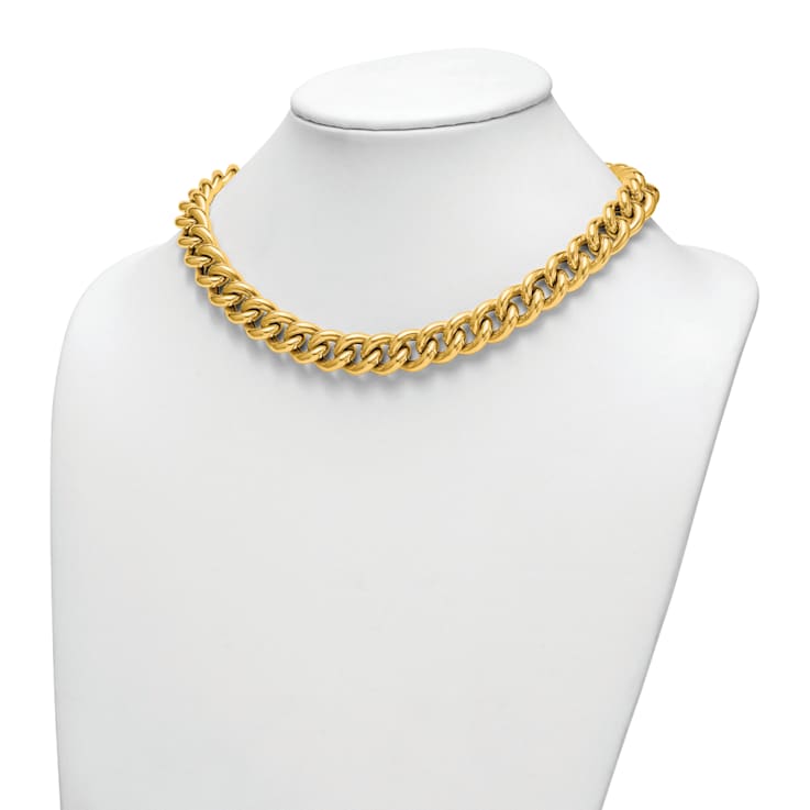 14K Yellow Gold 14.8mm Curb 18-inch Necklace