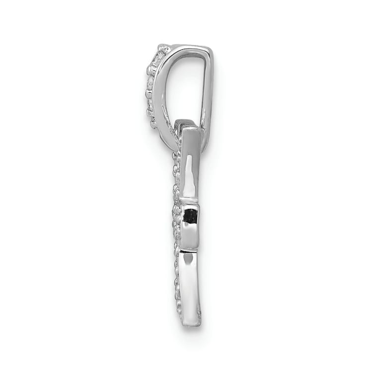 Rhodium Over 14K White Gold Diamond Pisces Zodiac Pendant