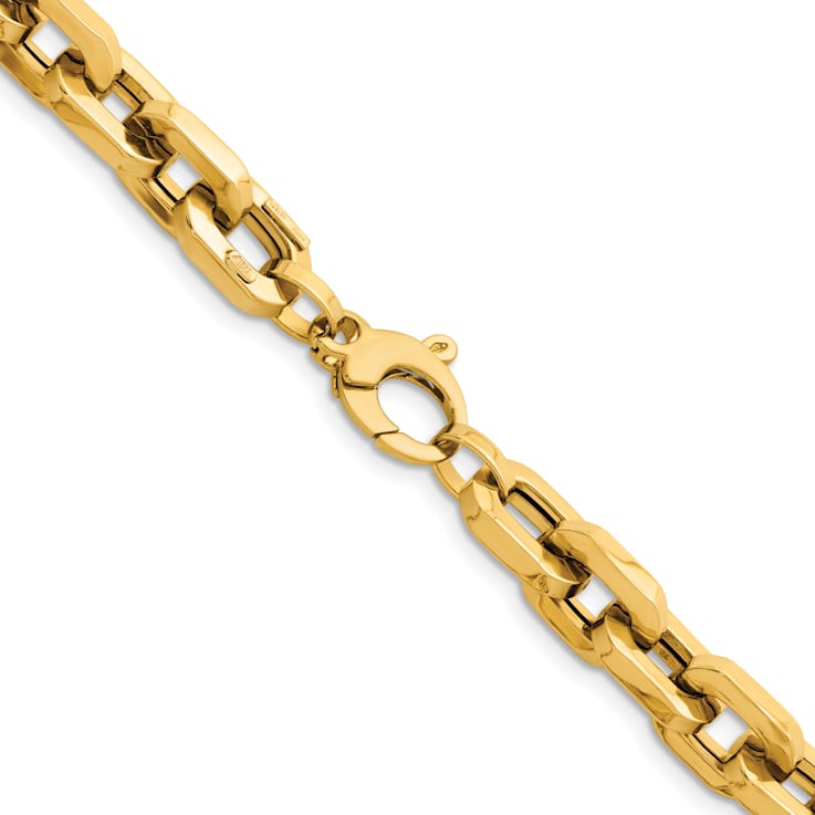 14K Yellow Gold 8.7mm Fancy Link 24-inch Necklace