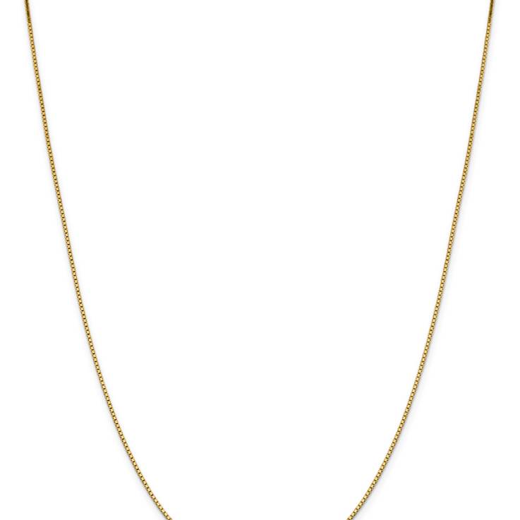 14k Yellow Gold 1.05mm Solid Box Link 30 Inch Chain