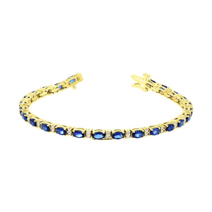 5.00ctw Sapphire and Diamond Bracelet 14k Yellow Gold