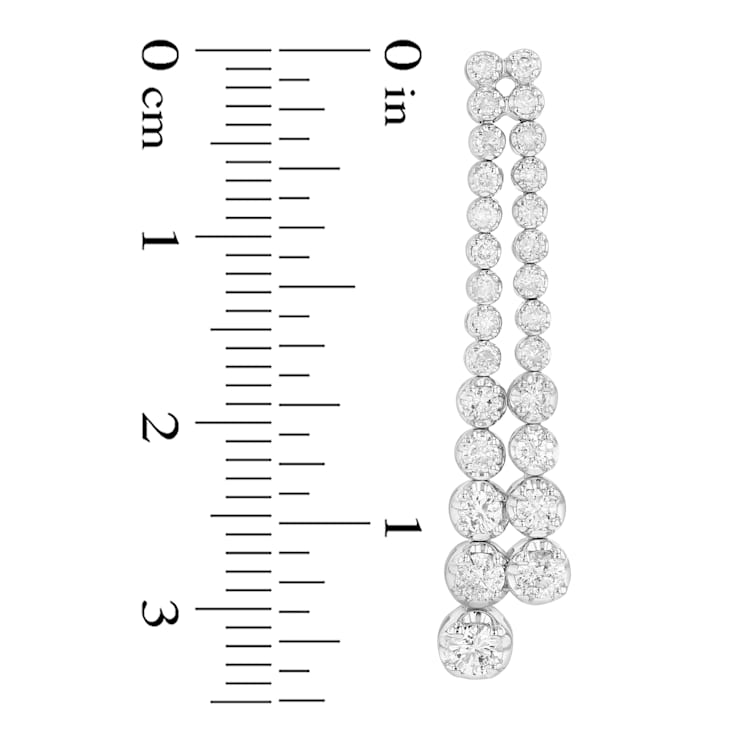 1.00 ctw diamond earrings in 14K White Gold
