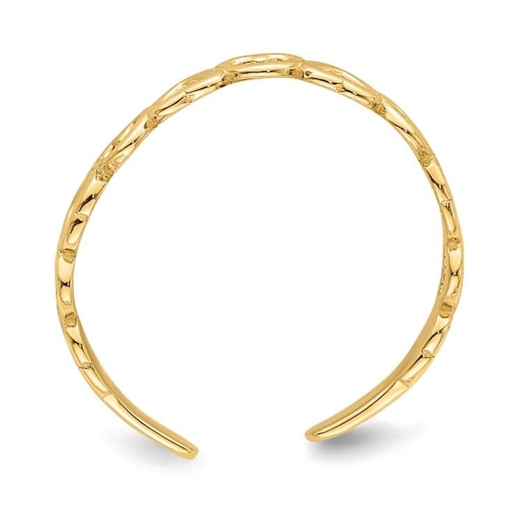 14K Yellow Gold Adjustable Heart Toe Ring
