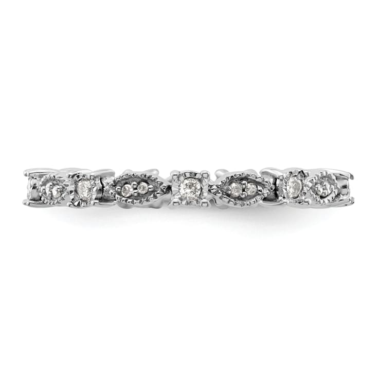 Sterling Silver Stackable Expressions Polished Diamond Ring 0.198ctw