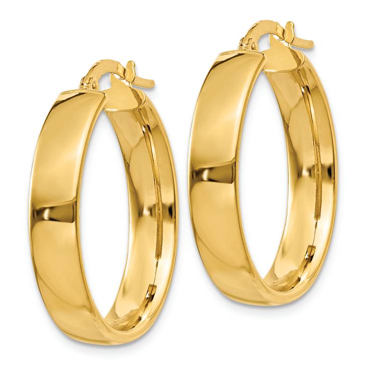 14k Yellow Gold 13/16" Large Hoop Earrings