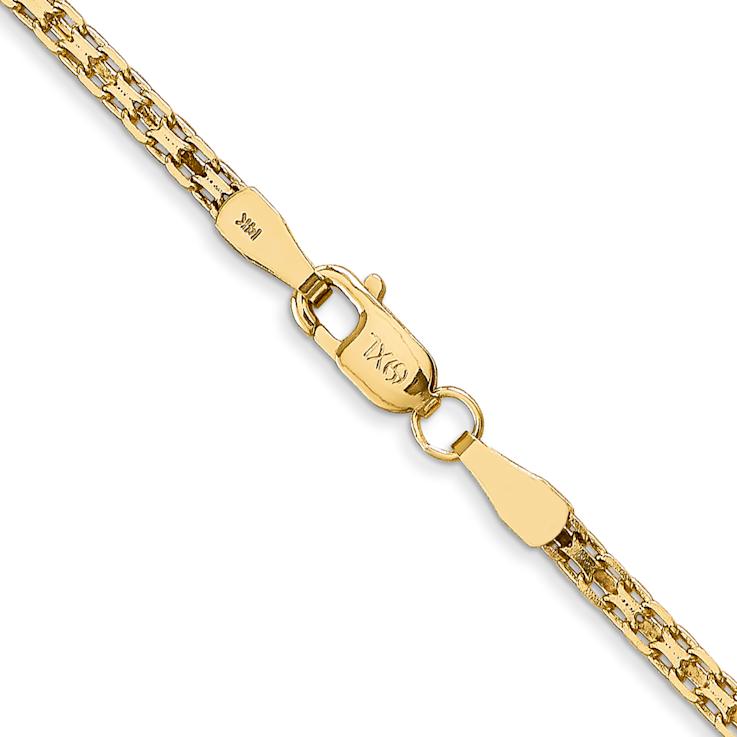14k Yellow Gold 1.8mm Bismark Flat 20 Inch Chain
