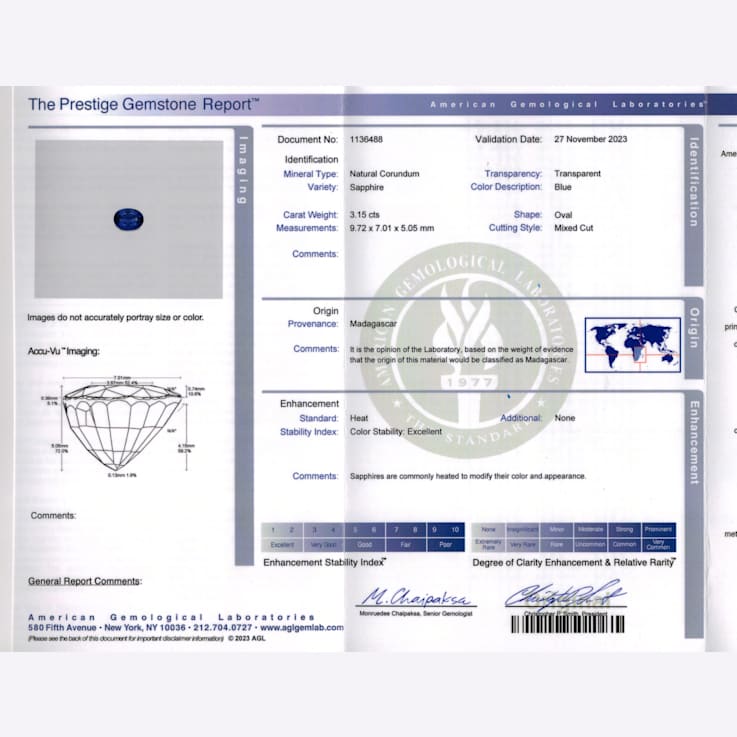 Sapphire 9.72x7.01mm Oval 3.15ct