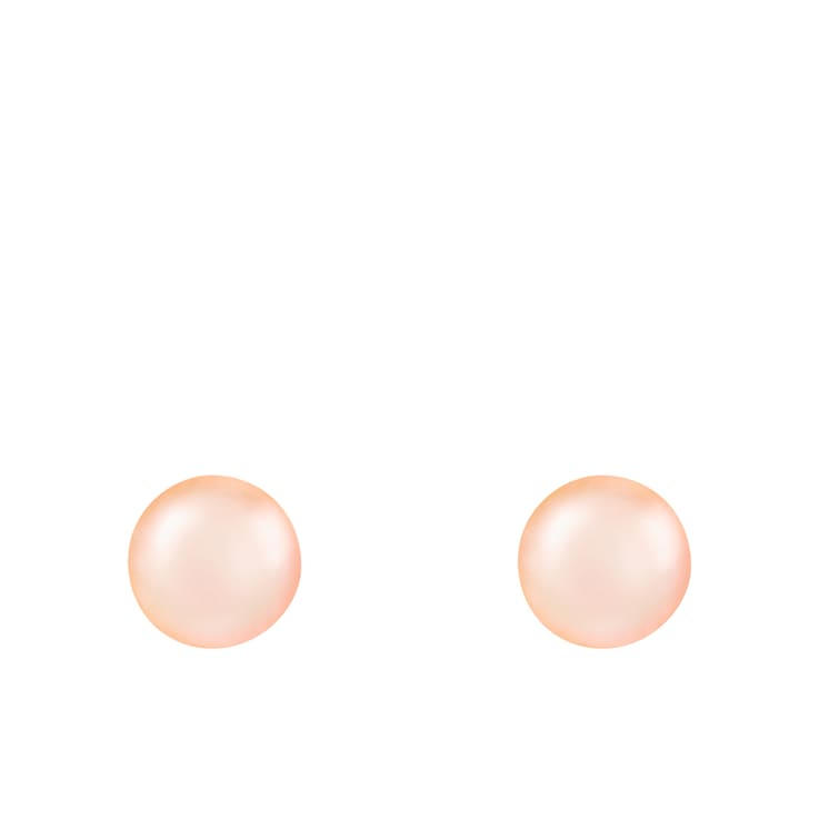 14k White Gold 9-10mm Pink Freshwater Pearl Stud Earrings