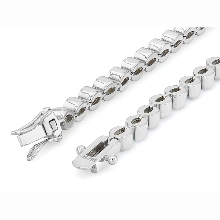 Sky Blue Topaz Tennis Bracelet In Sterling Silver 7.86ctw