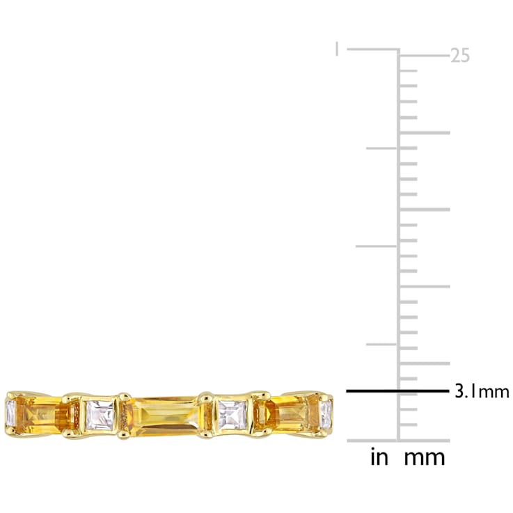 Citrine and White Topaz 10K Yellow Gold Ring 0.88ctw