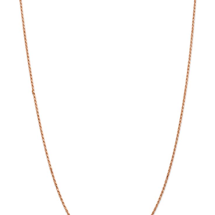 14k Rose Gold 1.8mm Solid Diamond-Cut Rope 24 Inch Chain