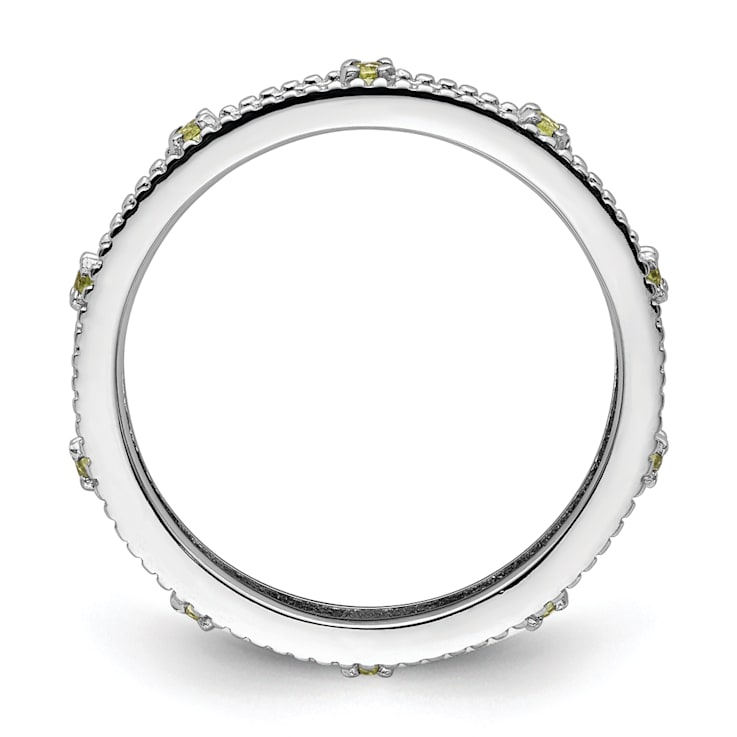 Sterling Silver Stackable Expressions Peridot Ring 0.16ctw