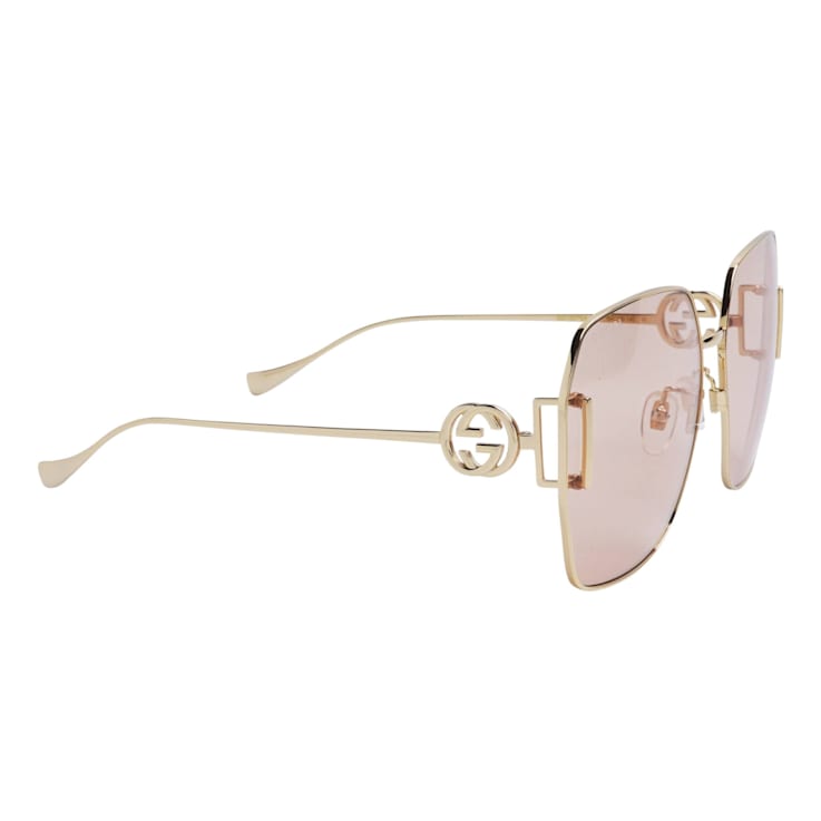 Gucci Gold Tone Frame / Brown Lens Sunglasses