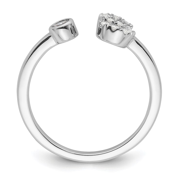 Rhodium Over 14K White Gold Lab Grown Diamond VS/SI GH, Initial S
Adjustable Ring