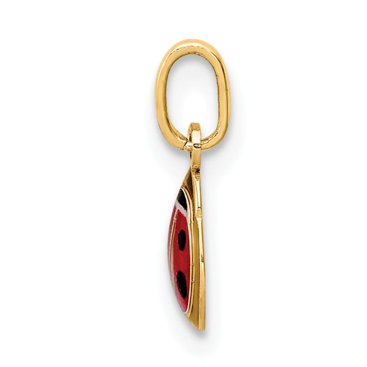 14K Yellow Gold Enamel Ladybug Charm