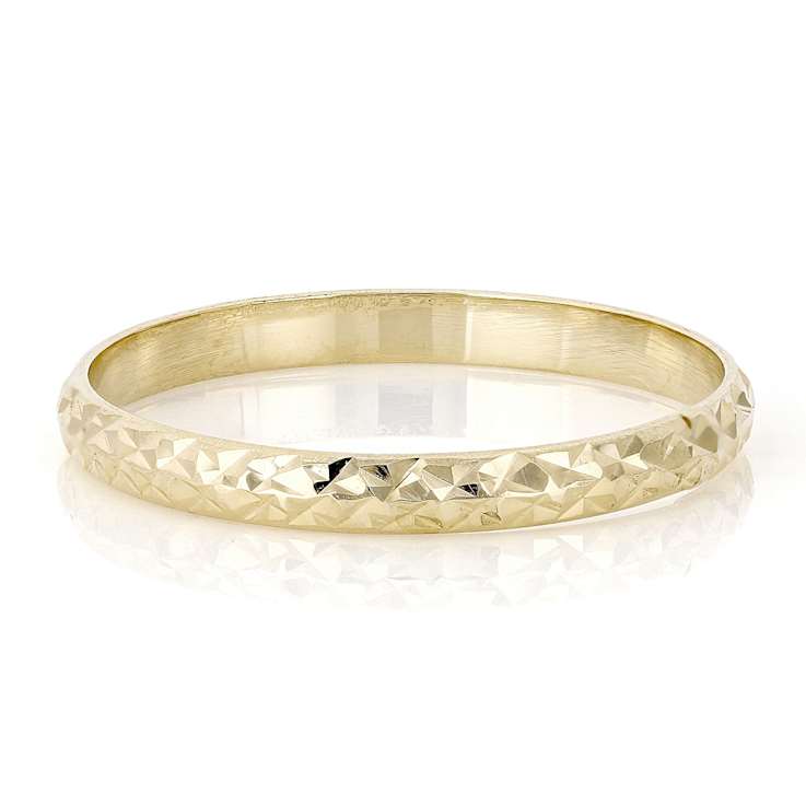 Diamond-Cut Band Ring In 6K Gold