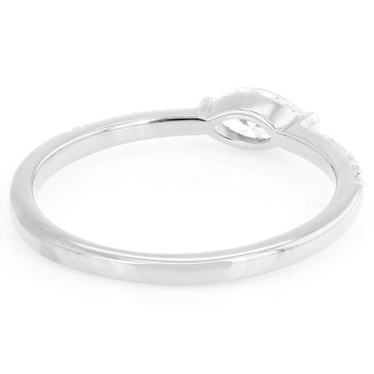 Marquise And Round Lab-Grown Diamond Band Ring In Sterling Silver 0.40ctw