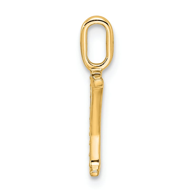 14K Yellow Gold Diamond Letter Y Initial Pendant