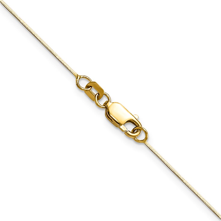 14K Yellow Gold 0.5mm Octagonal Snake Chain Necklace