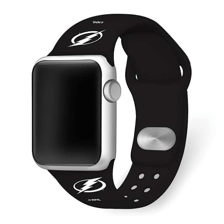 Gametime NHL Tampa Bay Lightning Black Silicone Apple Watch Band
(42/44mm M/L). Watch not included.