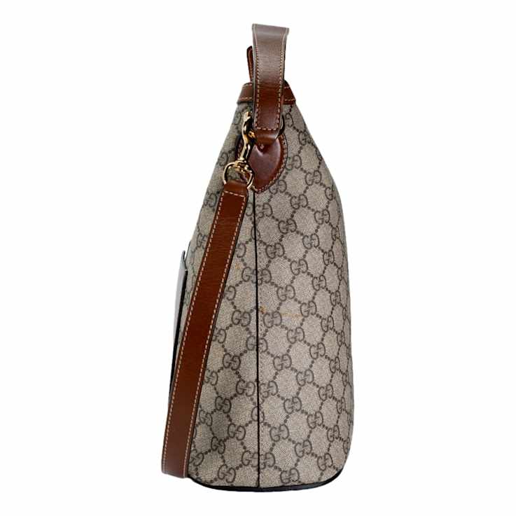Gucci GG Logo Supreme Moon Beige Hobo Handbag - 1CL7DA