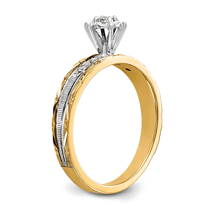 14K Yellow Gold AA Quality Engagement Ring
