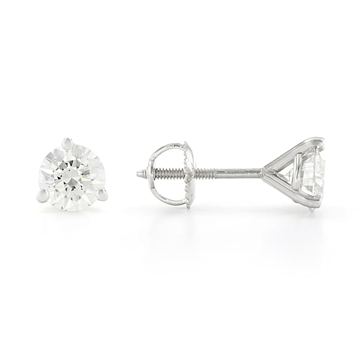 Certified White Lab-Grown Diamond H-I SI 14k White Gold Martini Stud
Earrings 1.50ctw