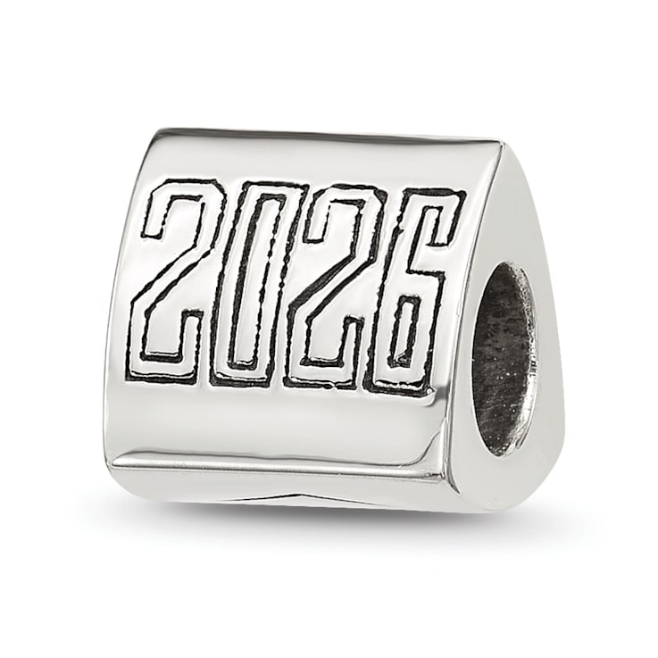 Sterling Silver Polished 2026 Graduation Bead